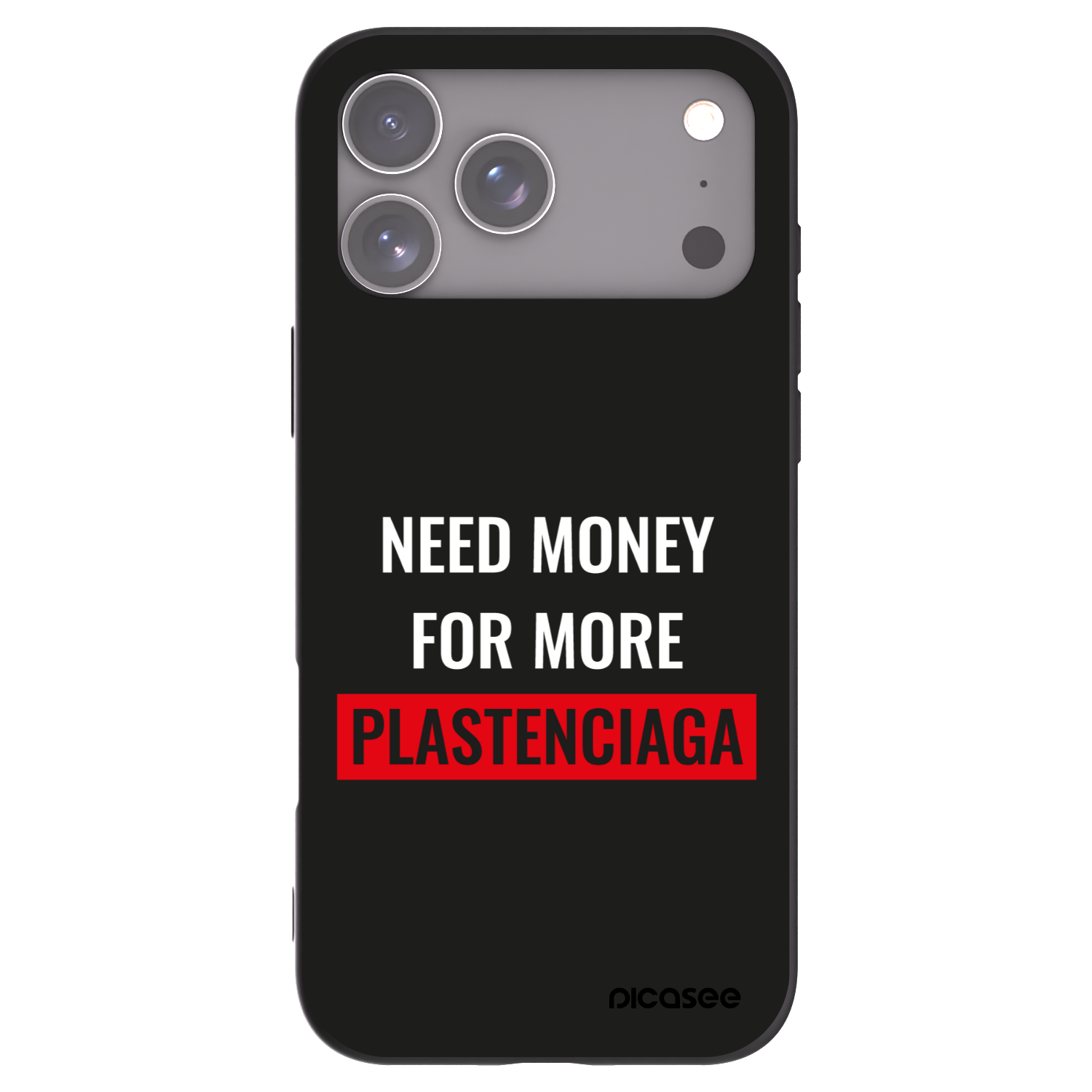 Picasee Μαύρη θήκη σιλικόνης για Apple iPhone 17 Pro Max - More PLASTENCIAGA