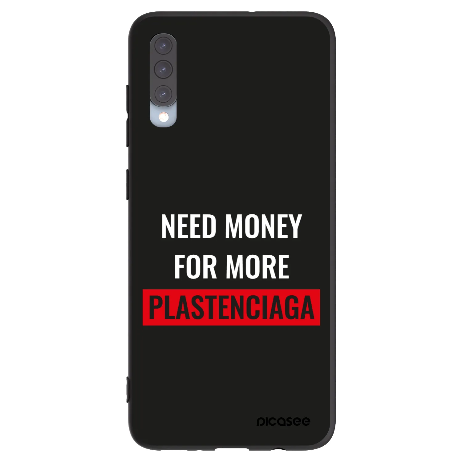 Picasee Μαύρη θήκη σιλικόνης για Samsung Galaxy A70 A705F - More PLASTENCIAGA