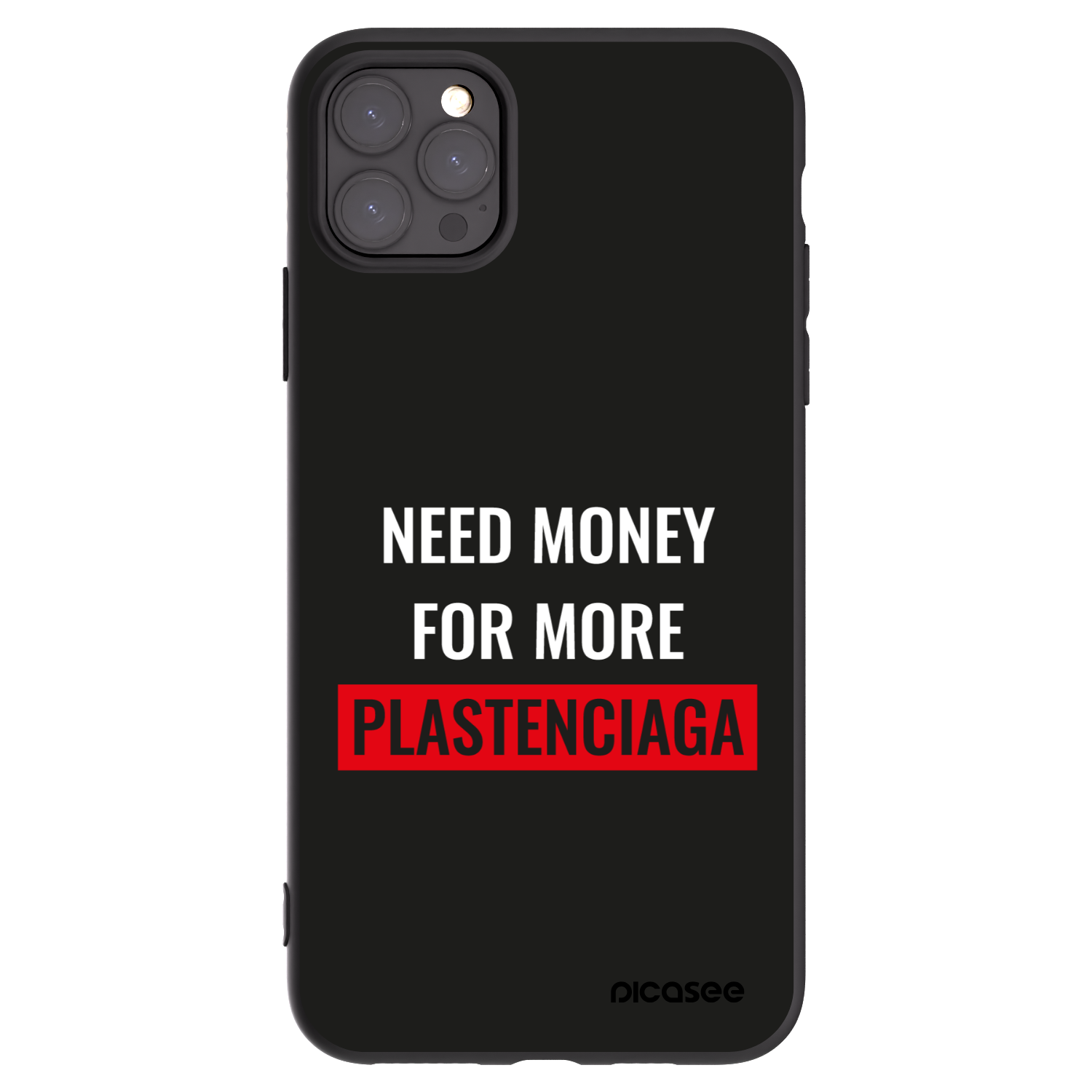 Picasee Μαύρη θήκη σιλικόνης για Apple iPhone 11 Pro Max - More PLASTENCIAGA