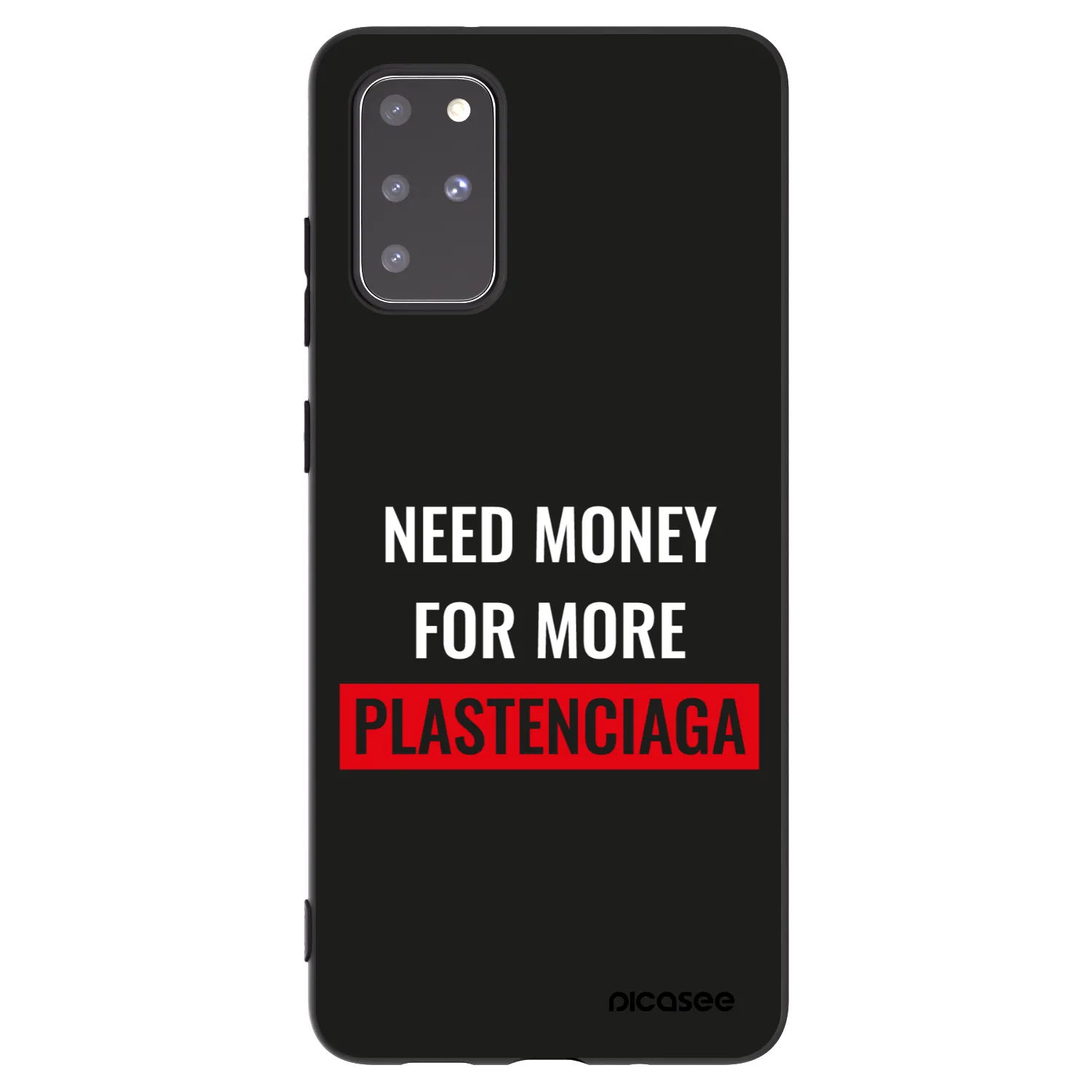 Picasee Μαύρη θήκη σιλικόνης για Samsung Galaxy S20+ G985F - More PLASTENCIAGA