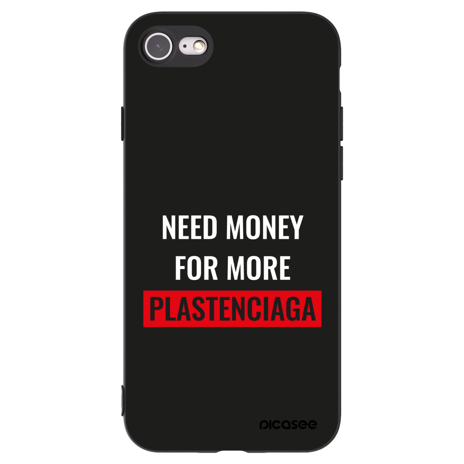 Picasee Μαύρη θήκη σιλικόνης για Apple iPhone SE 2020 - More PLASTENCIAGA