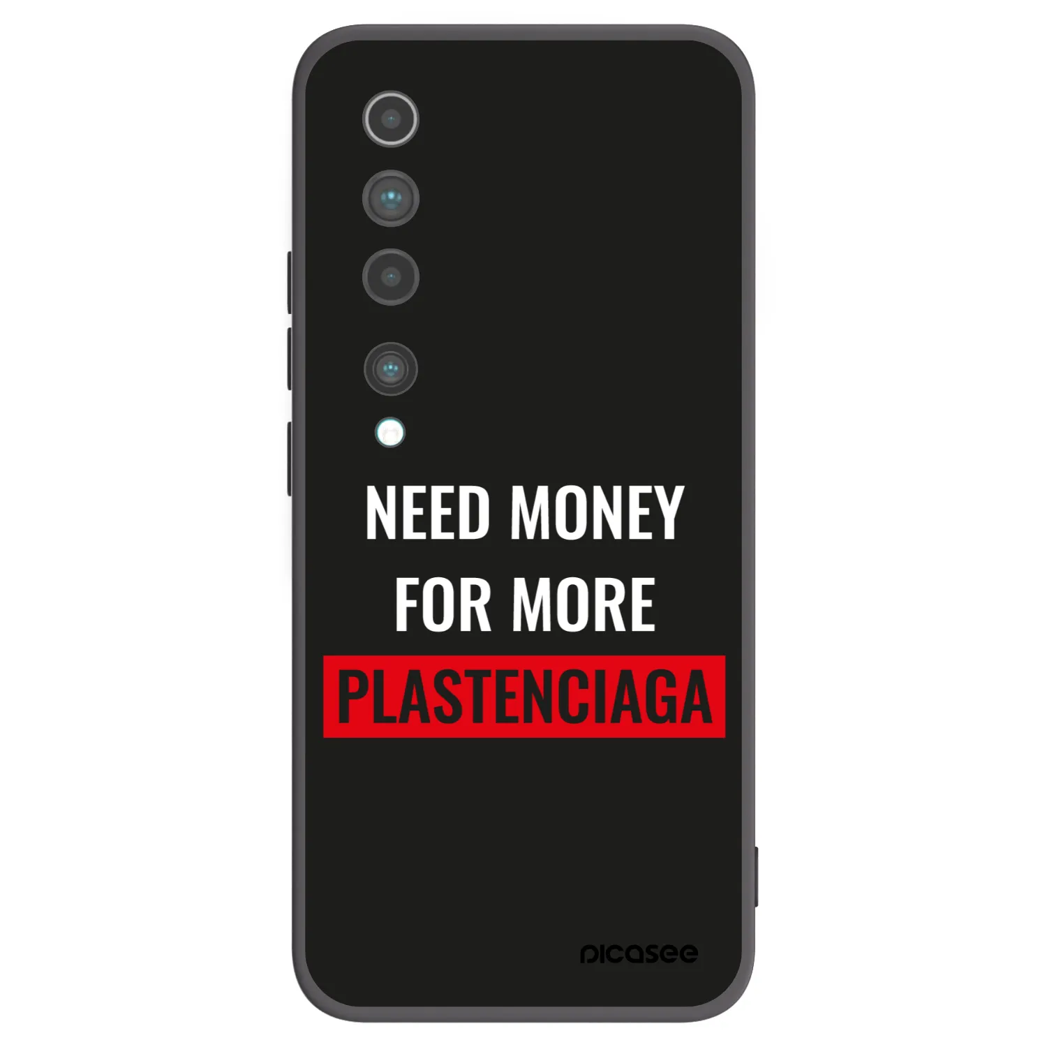 Picasee Μαύρη θήκη σιλικόνης για Xiaomi Mi 10 - More PLASTENCIAGA