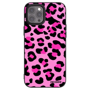 Picasee Μαύρη θήκη σιλικόνης για Apple iPhone 12 Pro Max - Pink Tiger