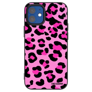 Picasee Μαύρη θήκη σιλικόνης για Apple iPhone 12 mini - Pink Tiger