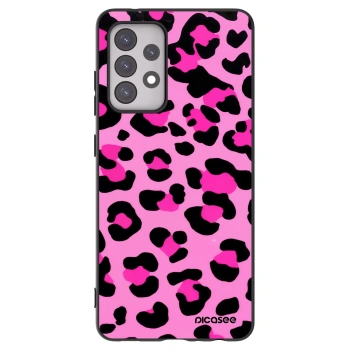 Picasee Μαύρη θήκη σιλικόνης για Samsung Galaxy A52 5G A525F - Pink Tiger