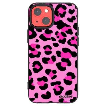 Picasee Μαύρη θήκη σιλικόνης για Apple iPhone 13 mini - Pink Tiger