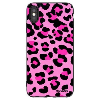 Picasee Μαύρη θήκη σιλικόνης για Apple iPhone XS Max - Pink Tiger