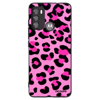 Picasee Μαύρη θήκη σιλικόνης για Motorola Moto G60 - Pink Tiger