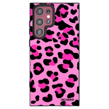 Picasee Μαύρη θήκη σιλικόνης για Samsung Galaxy S22 Ultra 5G - Pink Tiger