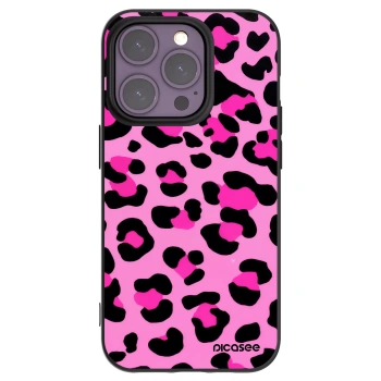 Picasee Μαύρη θήκη σιλικόνης για Apple iPhone 14 Pro - Pink Tiger