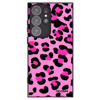 Picasee Μαύρη θήκη σιλικόνης για Samsung Galaxy S23 Ultra 5G - Pink Tiger