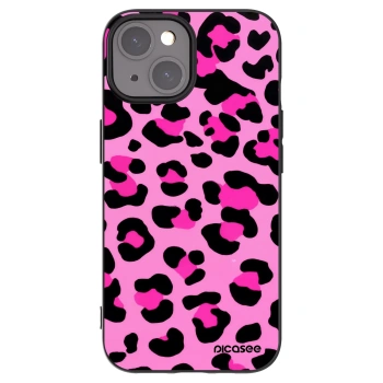 Picasee Μαύρη θήκη σιλικόνης για Apple iPhone 15 - Pink Tiger
