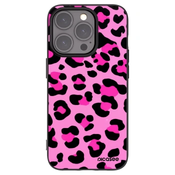 Picasee Μαύρη θήκη σιλικόνης για Apple iPhone 15 Pro - Pink Tiger