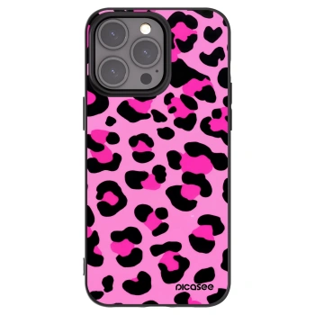 Picasee Μαύρη θήκη σιλικόνης για Apple iPhone 15 Pro Max - Pink Tiger