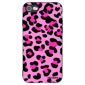 Picasee Μαύρη θήκη σιλικόνης για Apple iPhone 7 - Pink Tiger