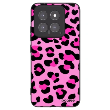 Picasee Μαύρη θήκη σιλικόνης για Xiaomi 14 - Pink Tiger