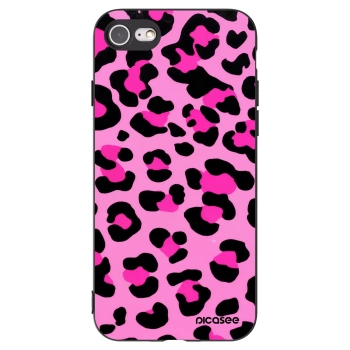 Picasee Μαύρη θήκη σιλικόνης για Apple iPhone 8 - Pink Tiger