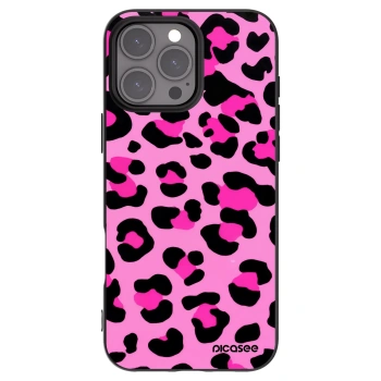 Picasee Μαύρη θήκη σιλικόνης για Apple iPhone 16 Pro Max - Pink Tiger