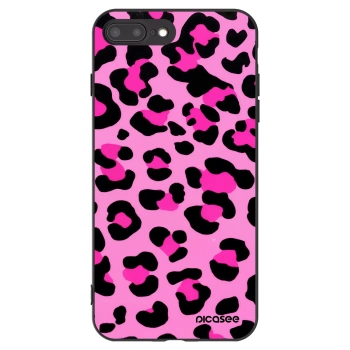 Picasee Μαύρη θήκη σιλικόνης για Apple iPhone 7 Plus - Pink Tiger