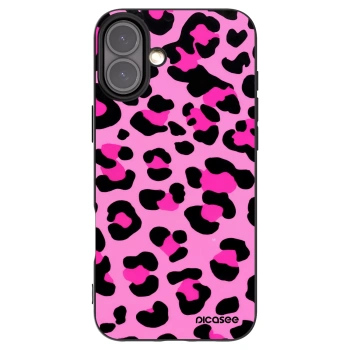 Picasee Μαύρη θήκη σιλικόνης για Apple iPhone 16 Plus - Pink Tiger