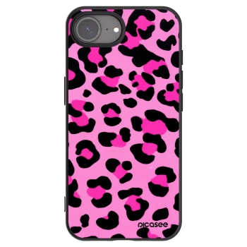 Picasee Μαύρη θήκη σιλικόνης για Apple iPhone 16e - Pink Tiger