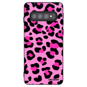 Picasee Μαύρη θήκη σιλικόνης για Samsung Galaxy S10 G973 - Pink Tiger