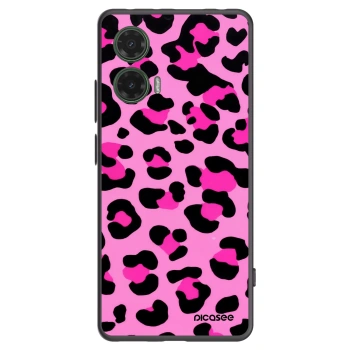 Picasee Μαύρη θήκη σιλικόνης για Motorola Moto G35 5G - Pink Tiger