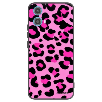 Picasee Μαύρη θήκη σιλικόνης για Motorola Moto G34 5G - Pink Tiger