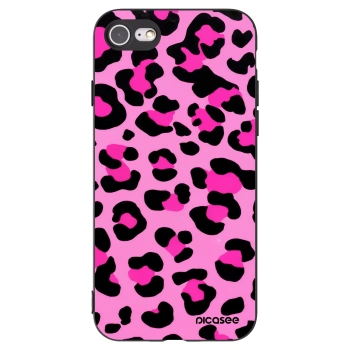Picasee Μαύρη θήκη σιλικόνης για Apple iPhone SE 2020 - Pink Tiger