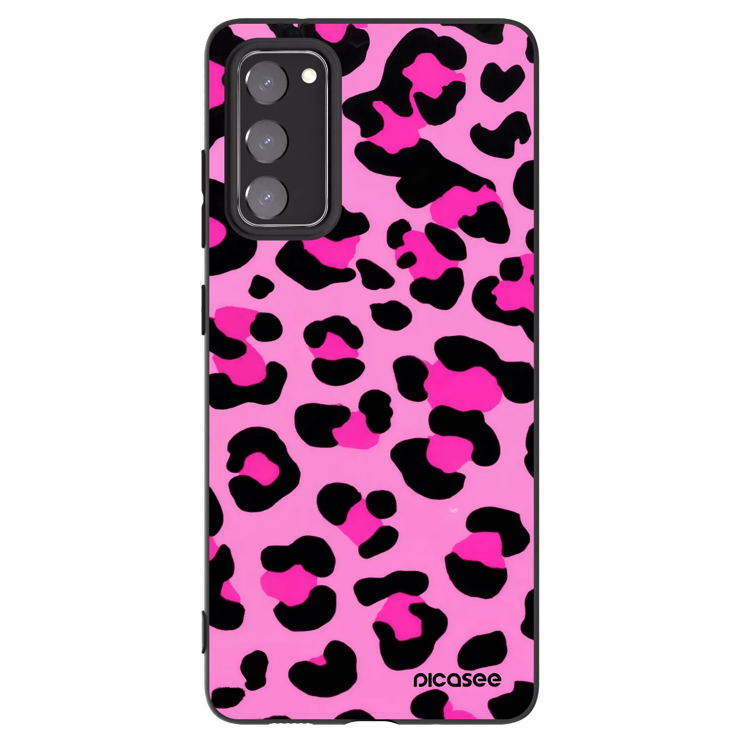 Picasee Μαύρη θήκη σιλικόνης για Samsung Galaxy S20 FE - Pink Tiger