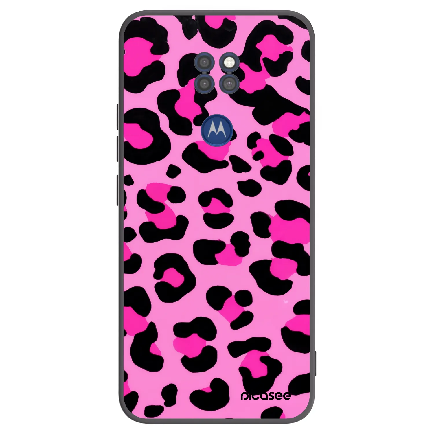 Picasee Μαύρη θήκη σιλικόνης για Motorola Moto G9 Play - Pink Tiger