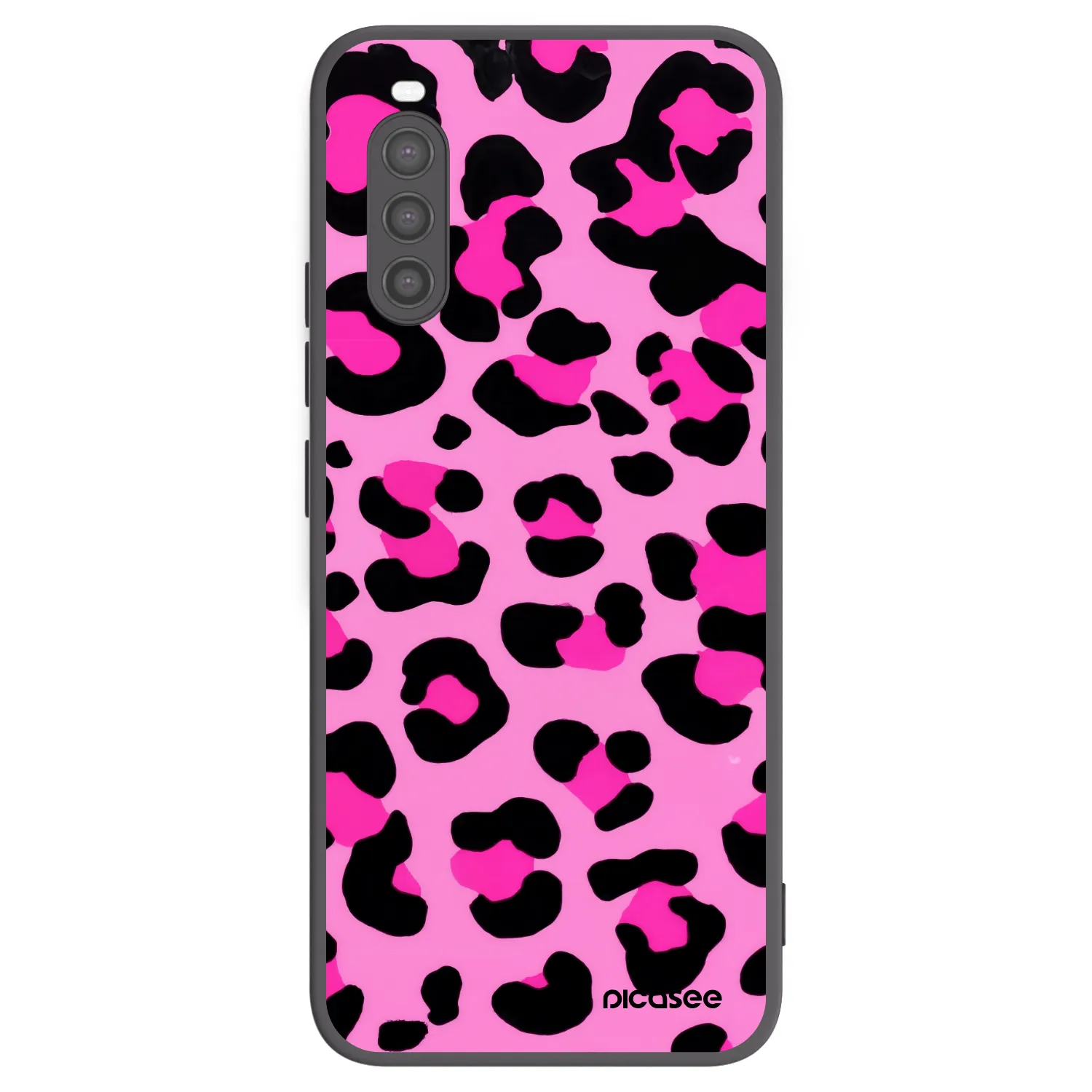 Picasee Μαύρη θήκη σιλικόνης για Sony Xperia 10 II - Pink Tiger