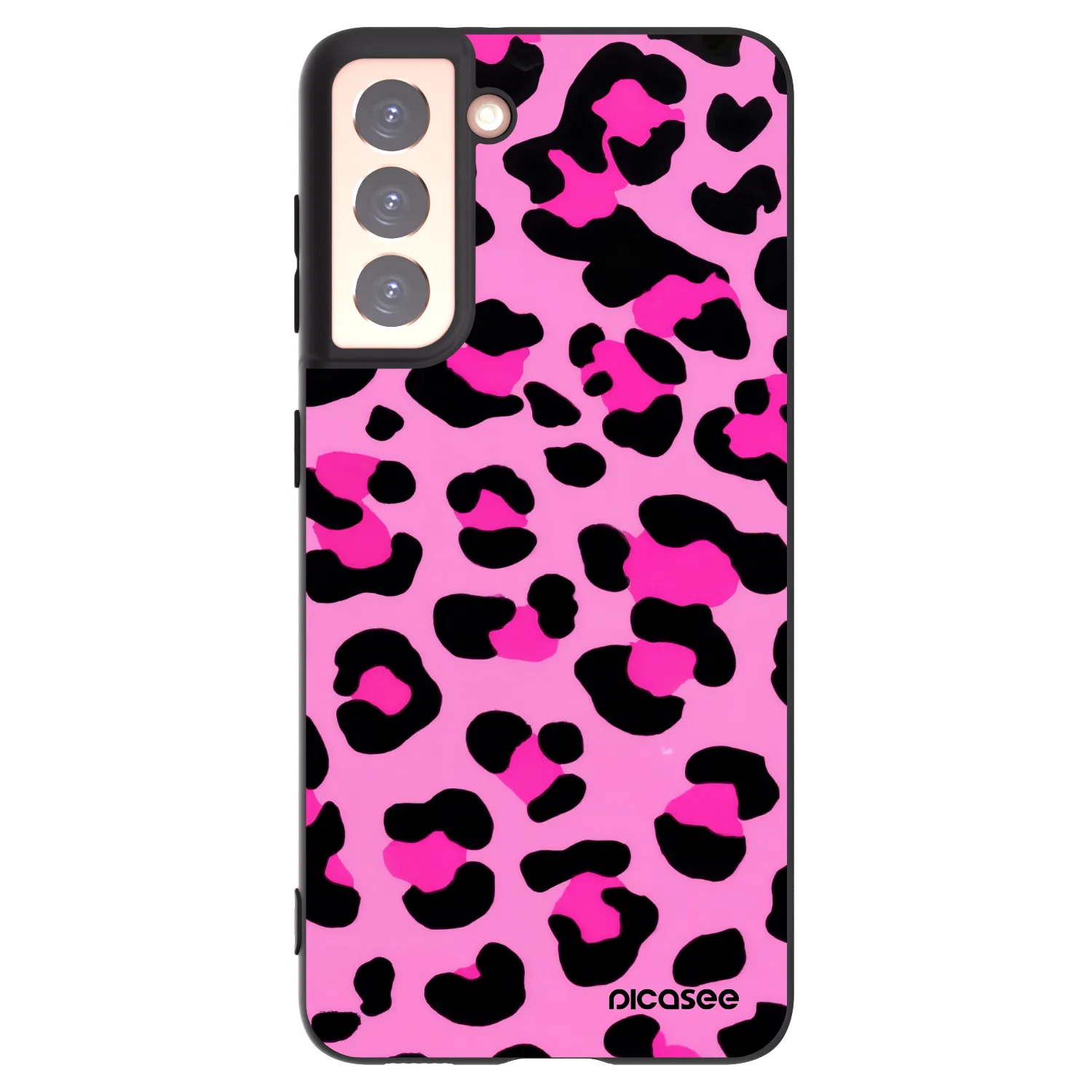 Picasee Μαύρη θήκη σιλικόνης για Samsung Galaxy S21 5G G991B - Pink Tiger