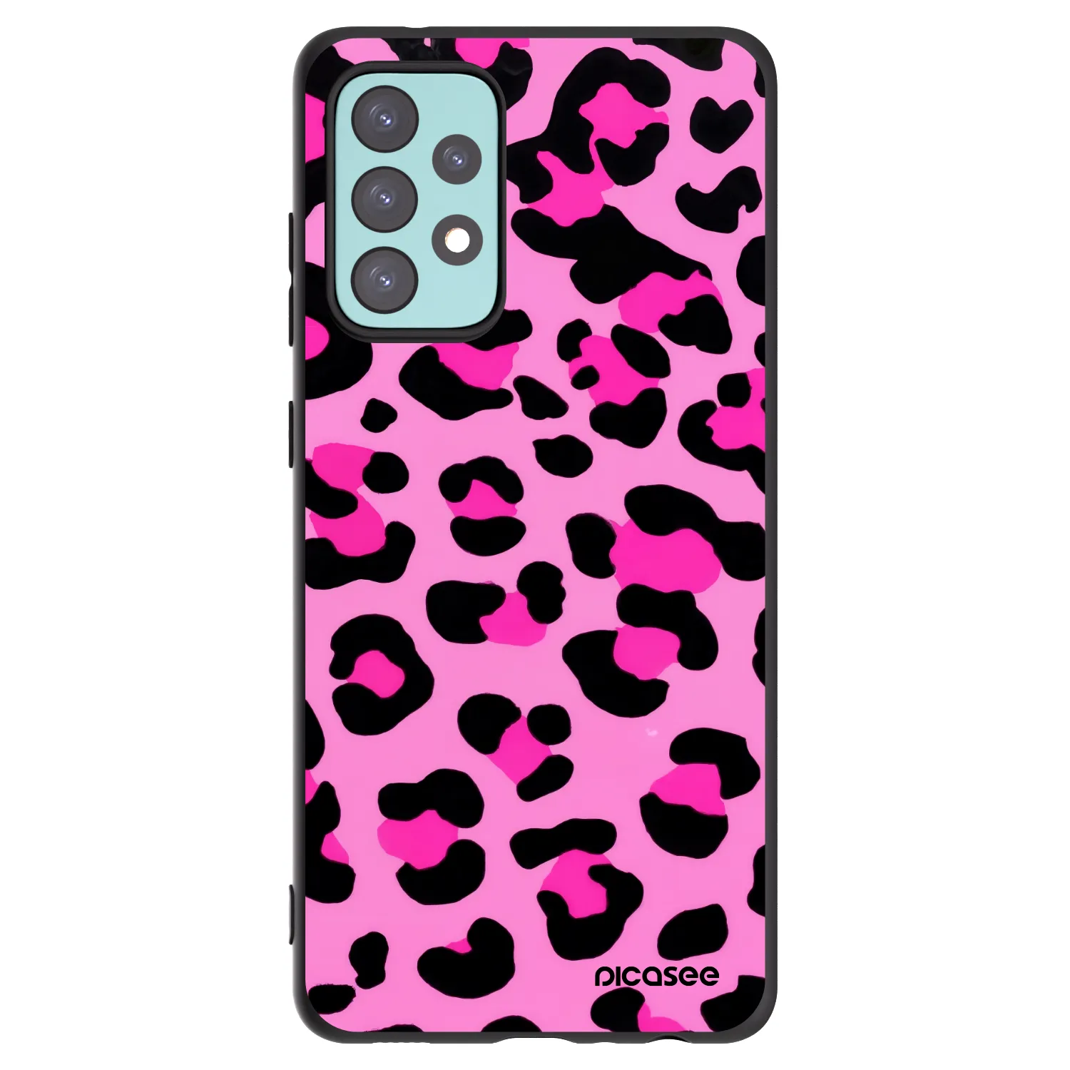 Picasee Μαύρη θήκη σιλικόνης για Samsung Galaxy A72 A725F - Pink Tiger