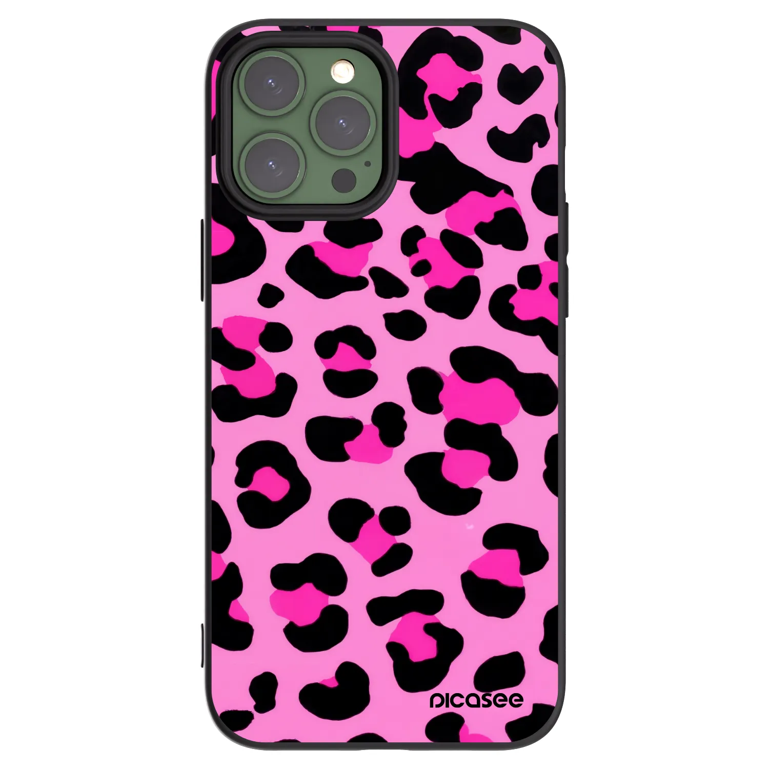 Picasee Μαύρη θήκη σιλικόνης για Apple iPhone 13 Pro Max - Pink Tiger
