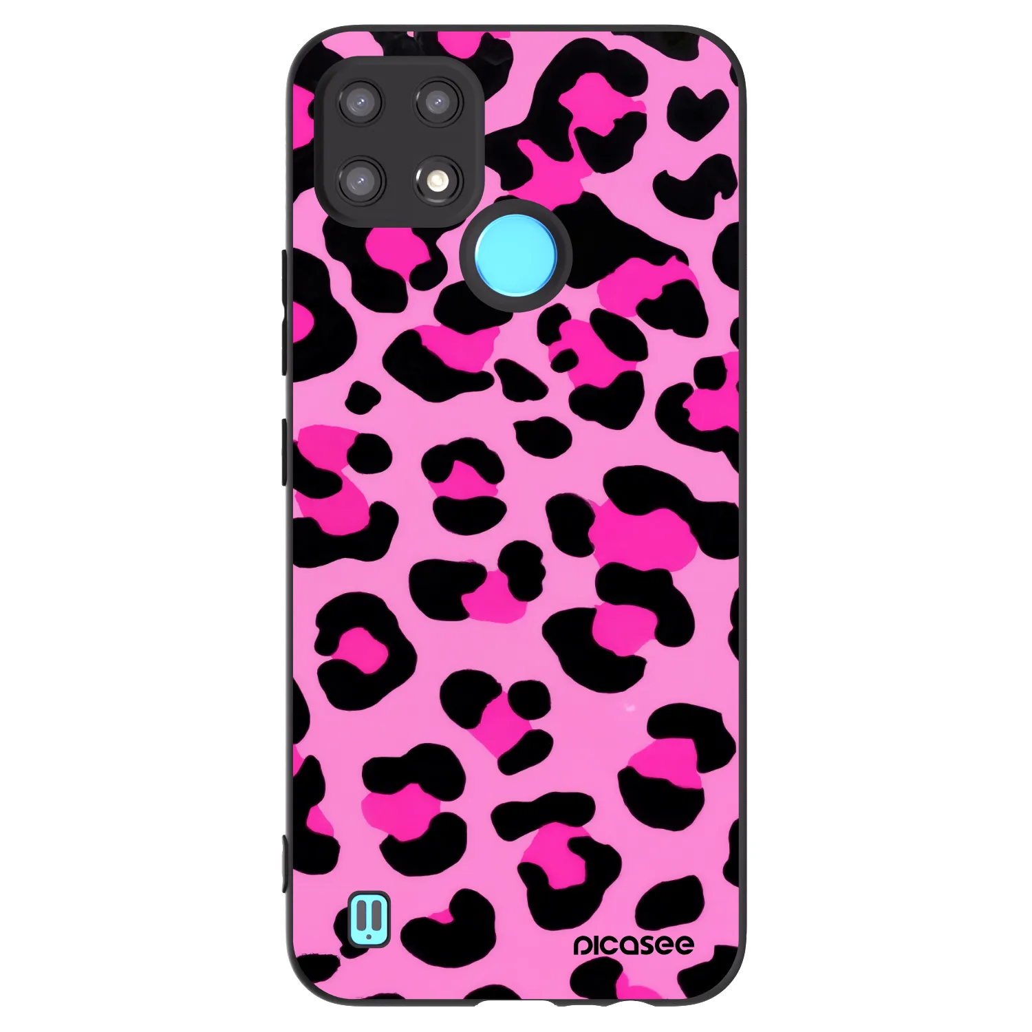 Picasee Μαύρη θήκη σιλικόνης για Realme C21 - Pink Tiger