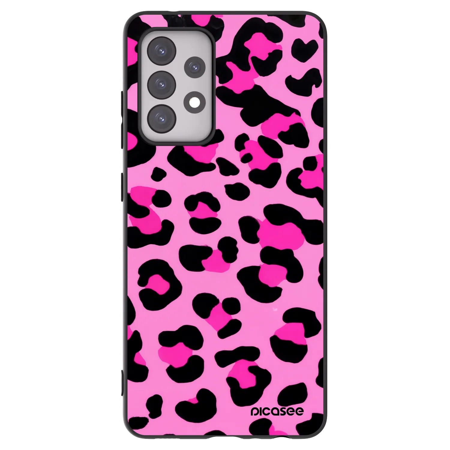 Picasee Μαύρη θήκη σιλικόνης για Samsung Galaxy A52s 5G A528B - Pink Tiger