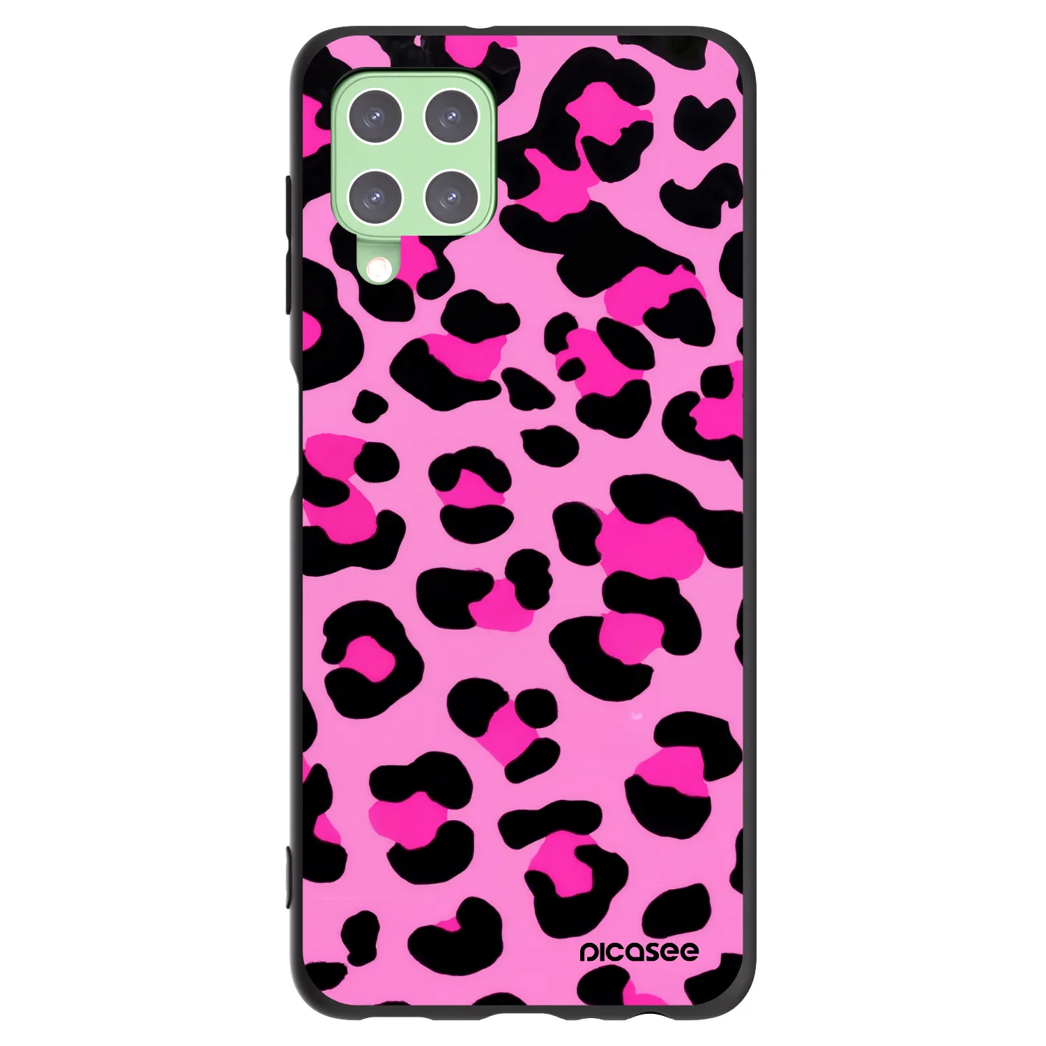 Picasee Μαύρη θήκη σιλικόνης για Samsung Galaxy A22 A225F 4G - Pink Tiger