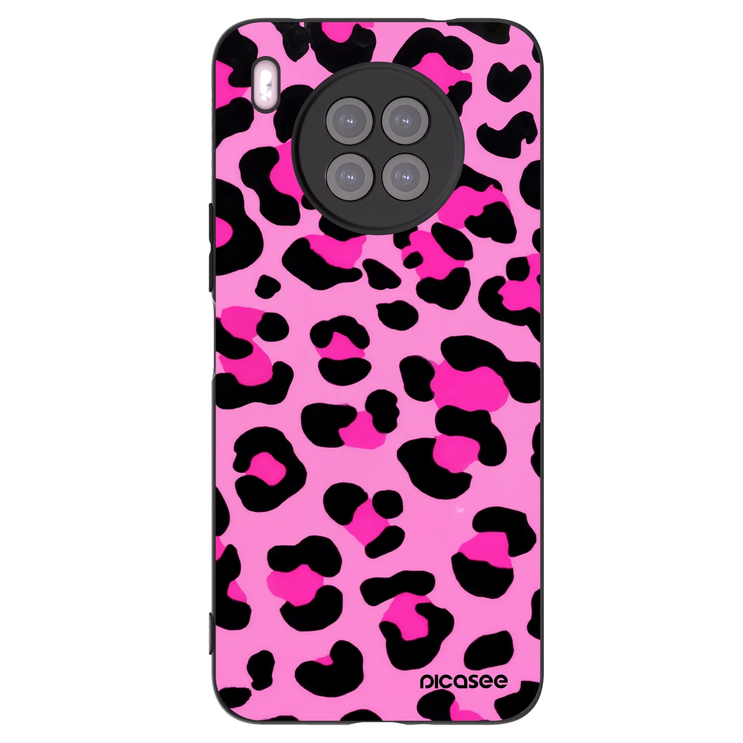 Picasee Μαύρη θήκη σιλικόνης για Huawei Nova 8i - Pink Tiger