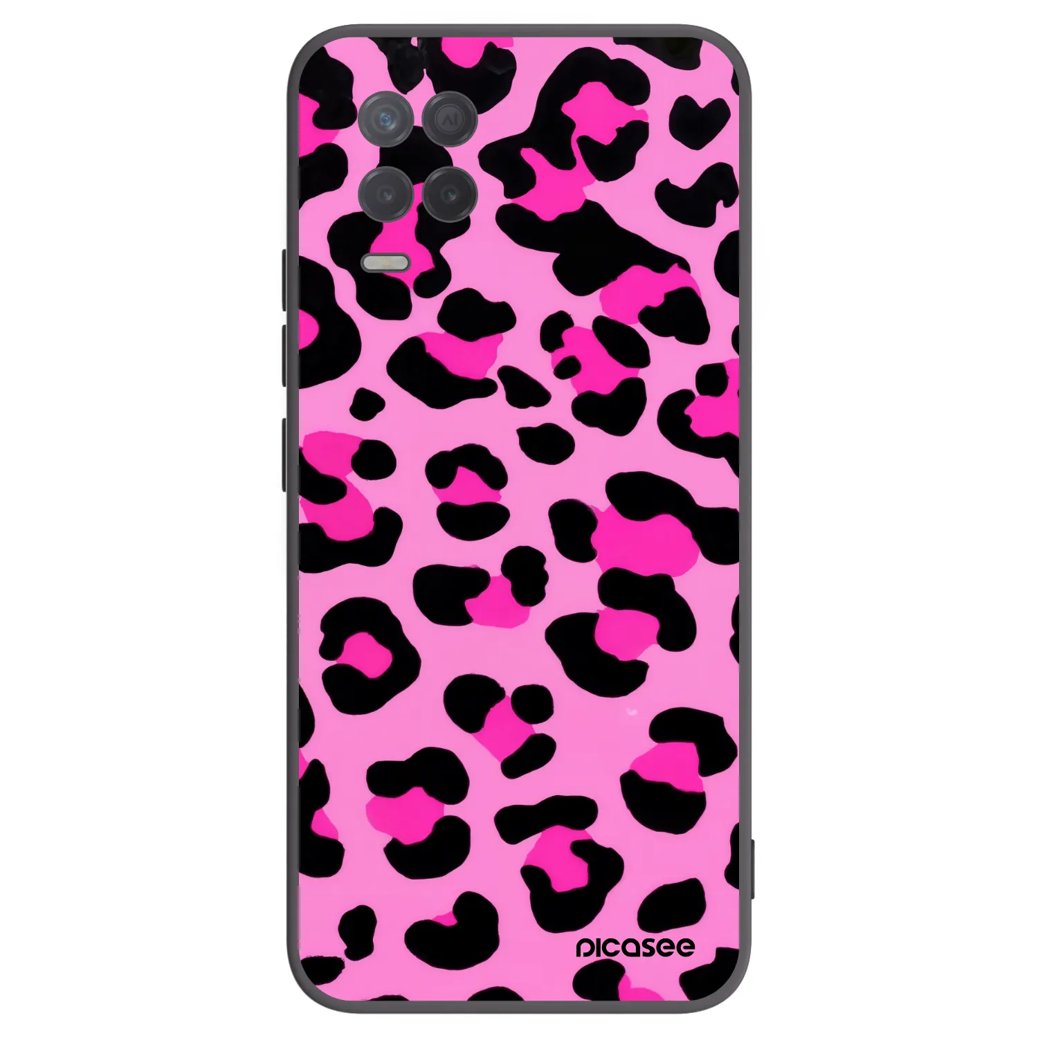 Picasee Μαύρη θήκη σιλικόνης για Realme 8 5G - Pink Tiger