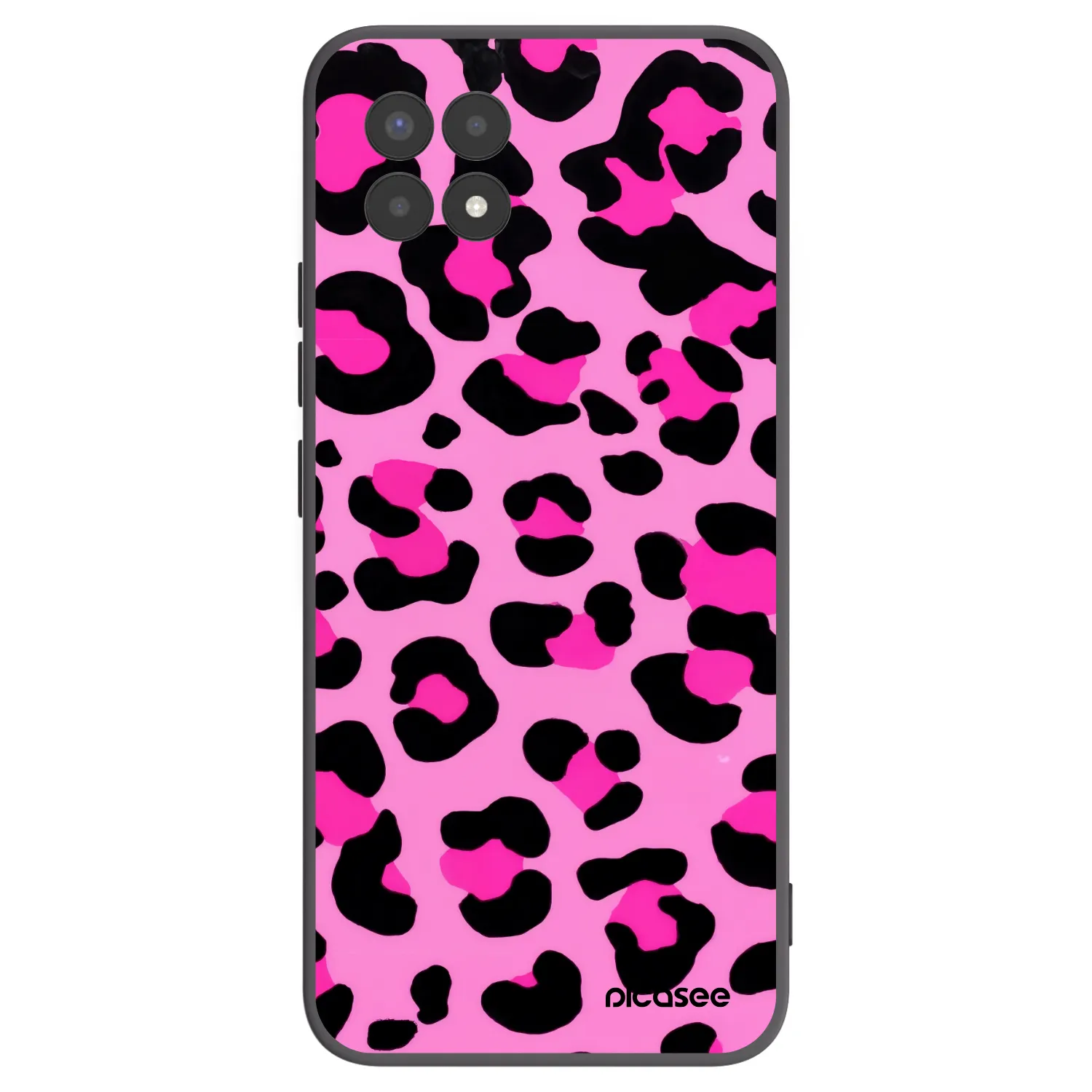 Picasee Μαύρη θήκη σιλικόνης για Realme 8i - Pink Tiger