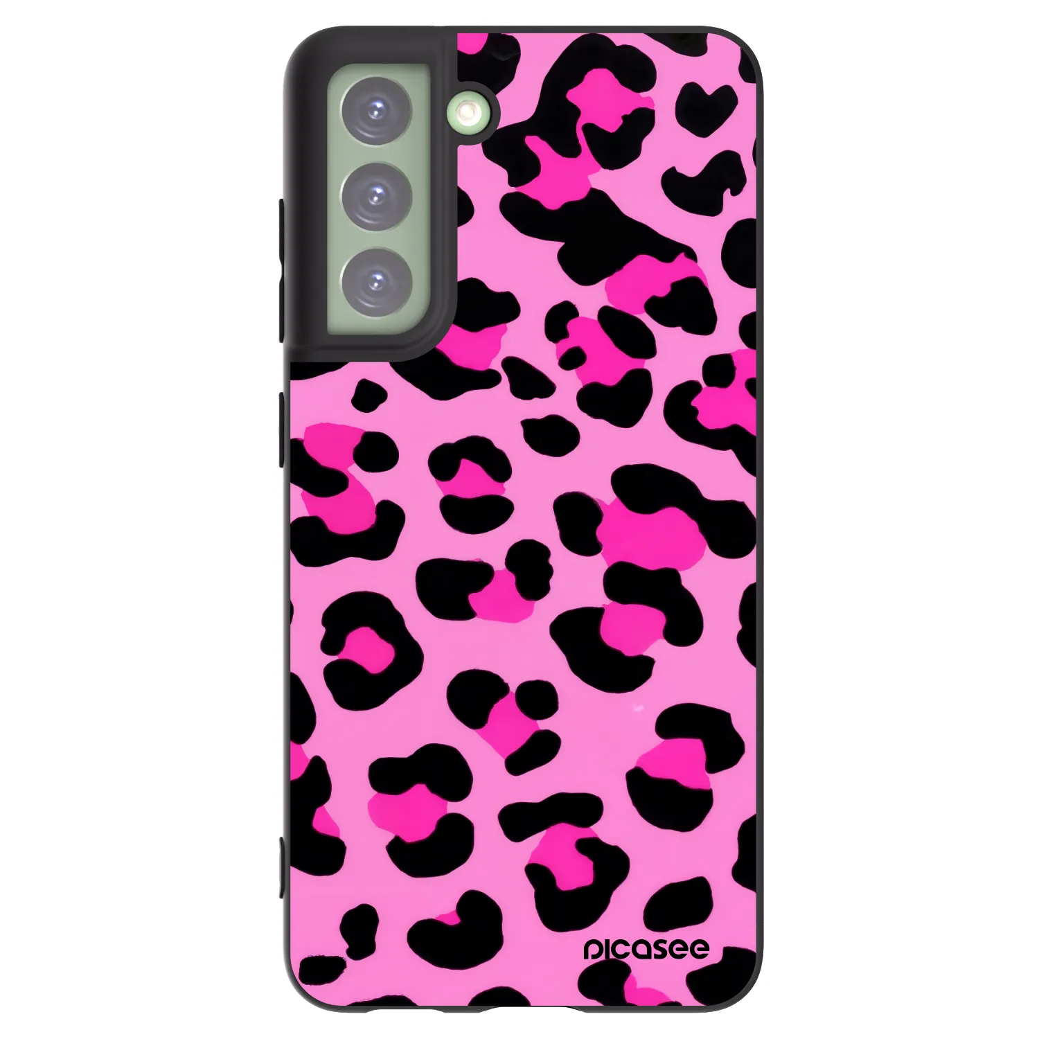 Picasee Μαύρη θήκη σιλικόνης για Samsung Galaxy S21 FE 5G - Pink Tiger