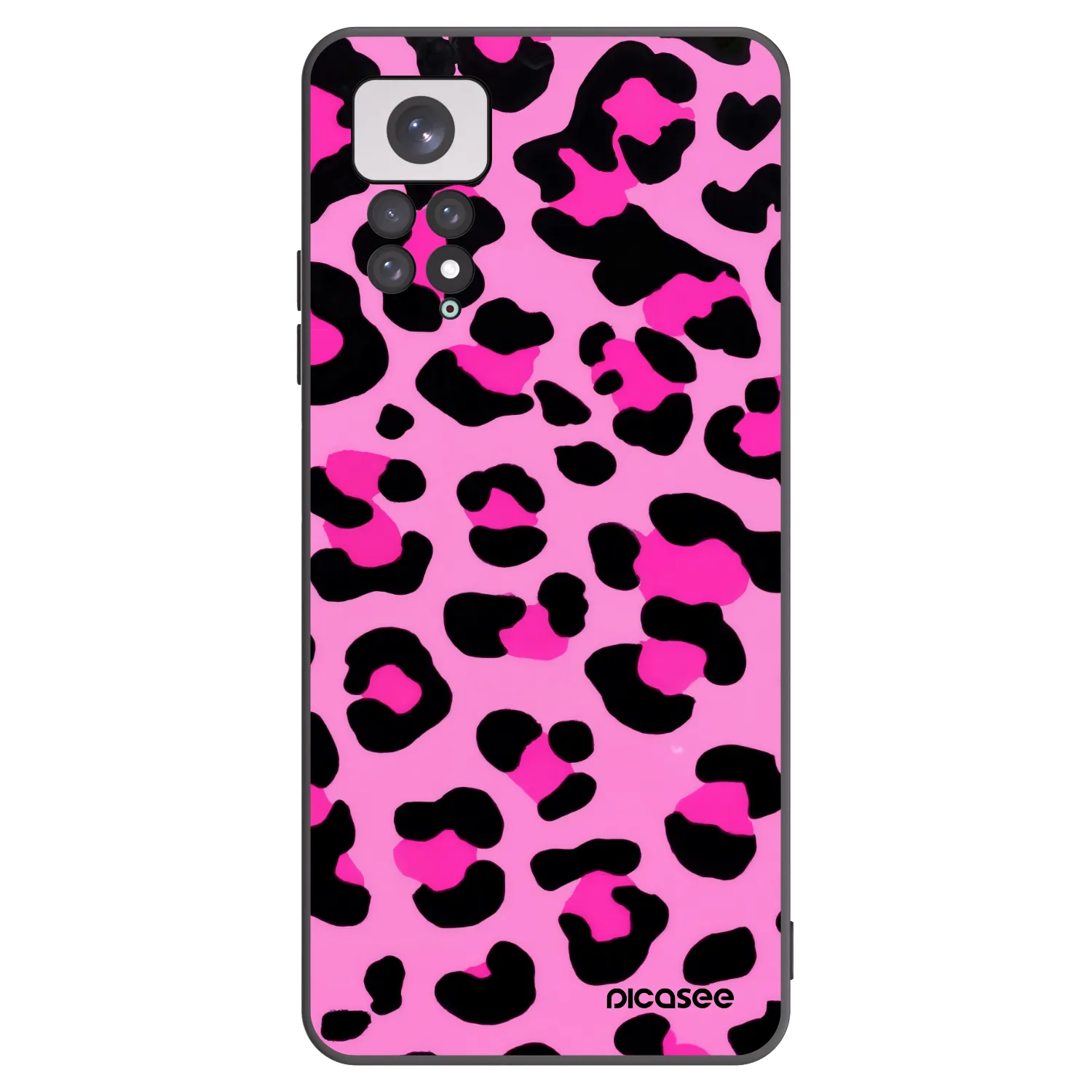 Picasee Μαύρη θήκη σιλικόνης για Xiaomi Redmi Note 11 - Pink Tiger