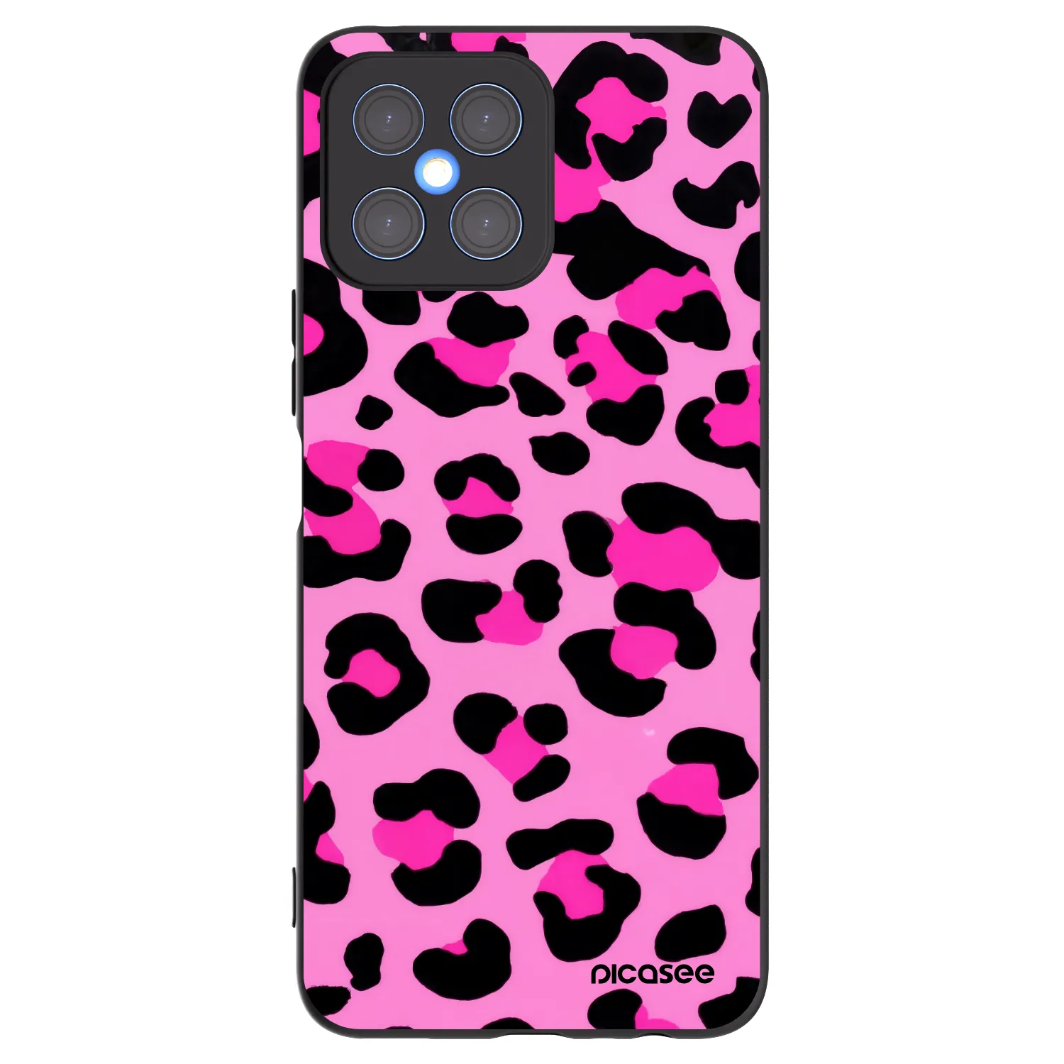 Picasee Μαύρη θήκη σιλικόνης για Honor X8 4G - Pink Tiger