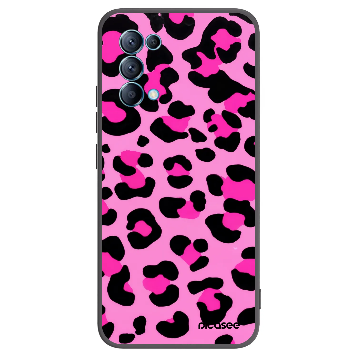 Picasee Μαύρη θήκη σιλικόνης για OPPO Reno 5 5G - Pink Tiger