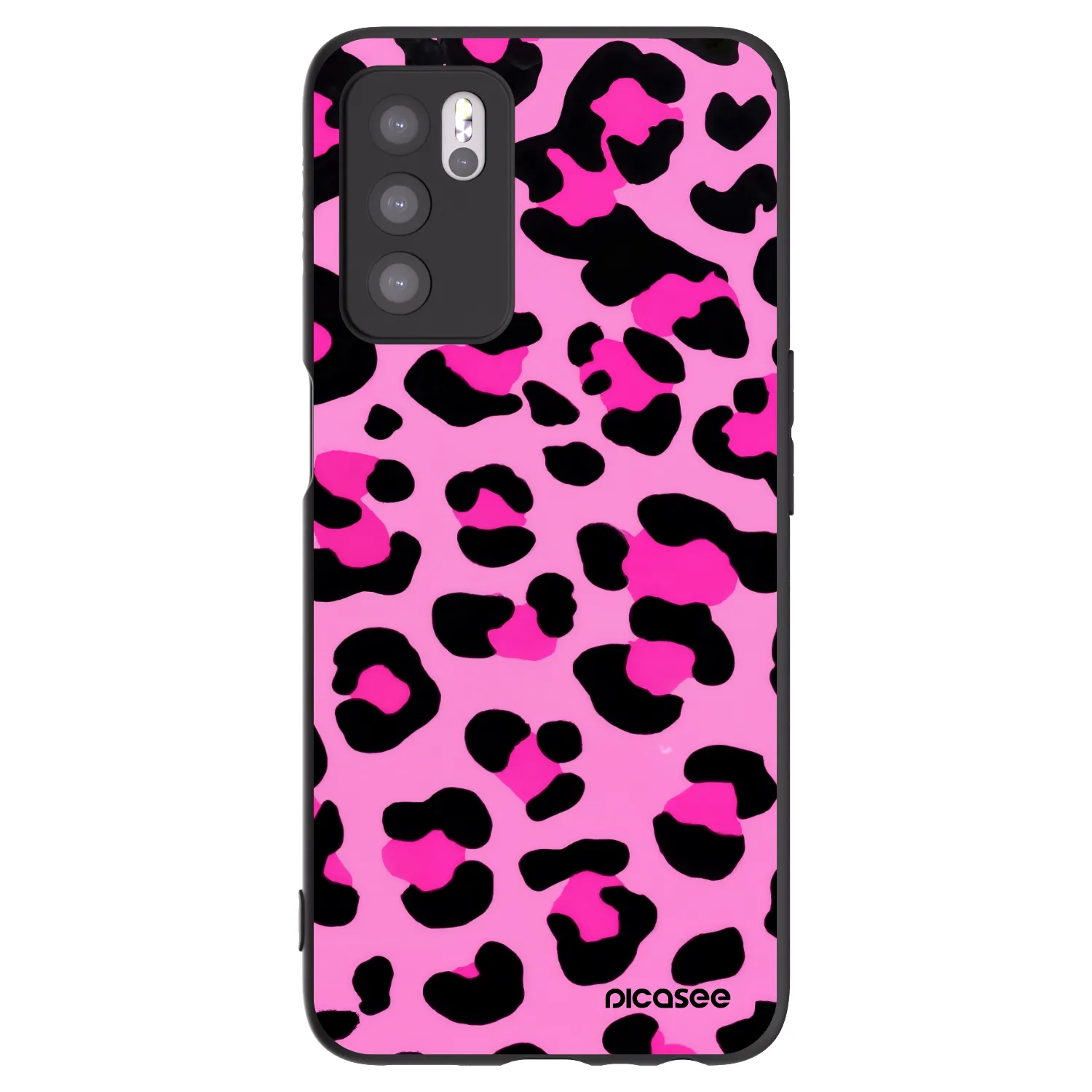Picasee Μαύρη θήκη σιλικόνης για OPPO A16s - Pink Tiger