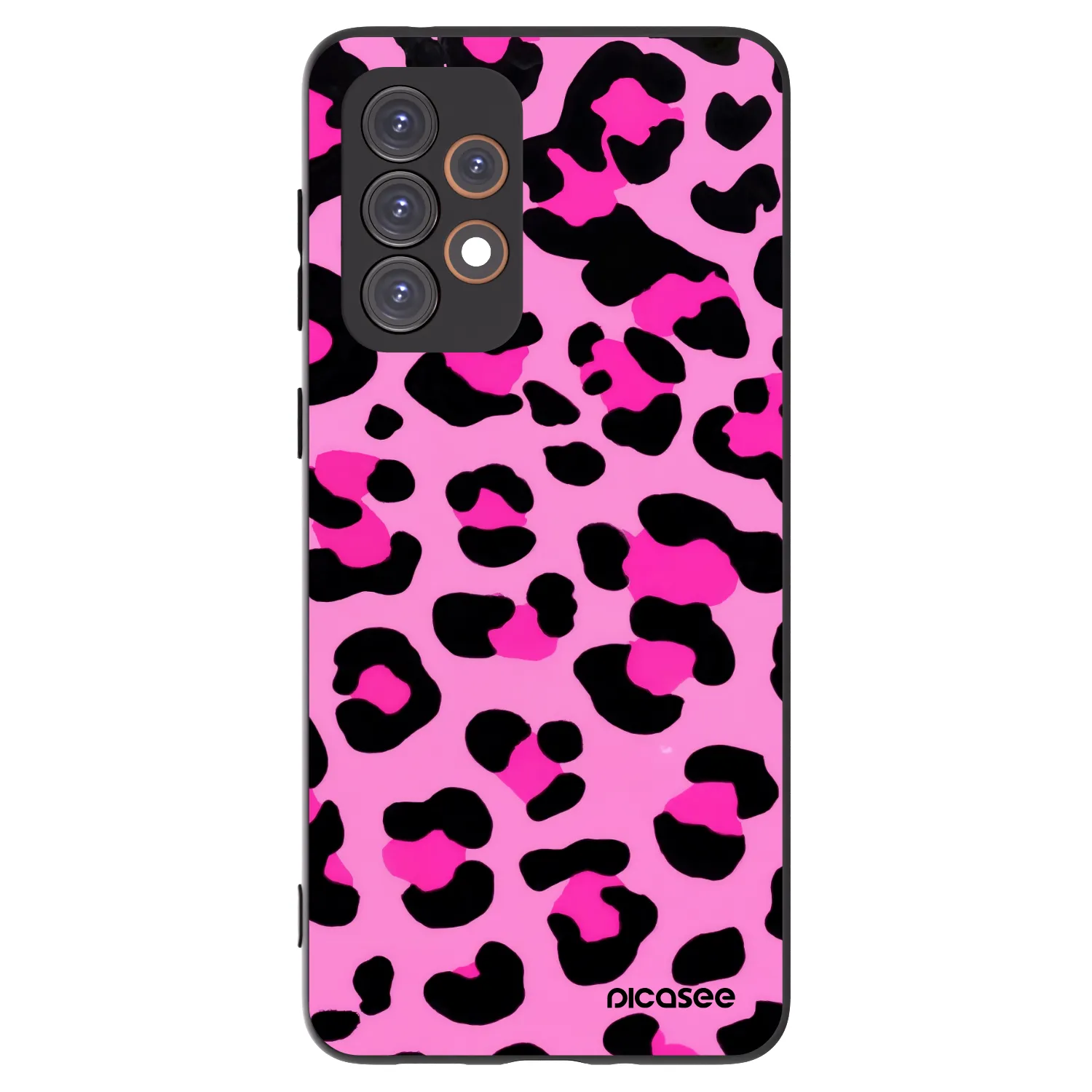 Picasee Μαύρη θήκη σιλικόνης για Samsung Galaxy A33 5G A336 - Pink Tiger