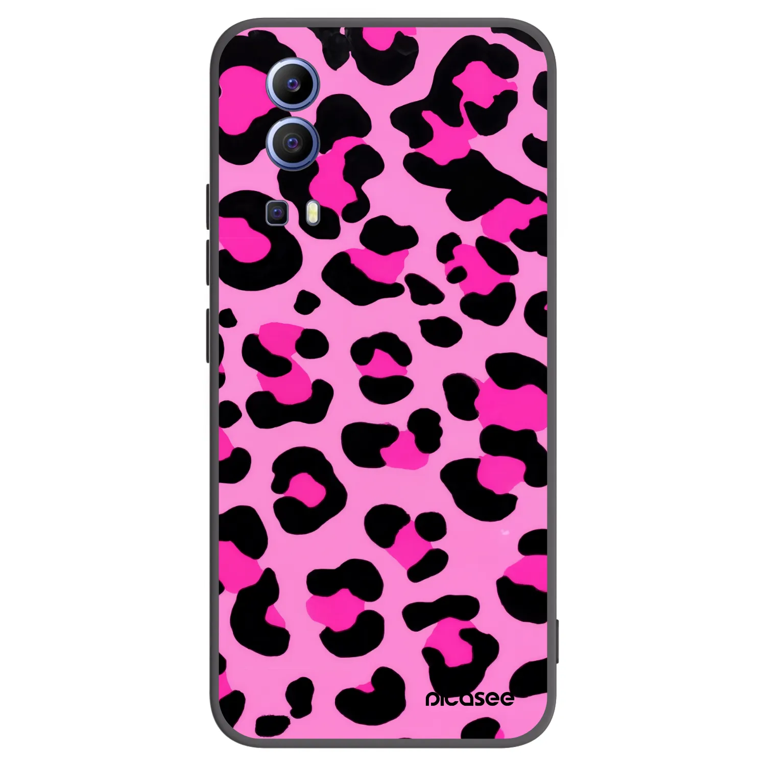 Picasee Μαύρη θήκη σιλικόνης για Vivo Y52 5G - Pink Tiger