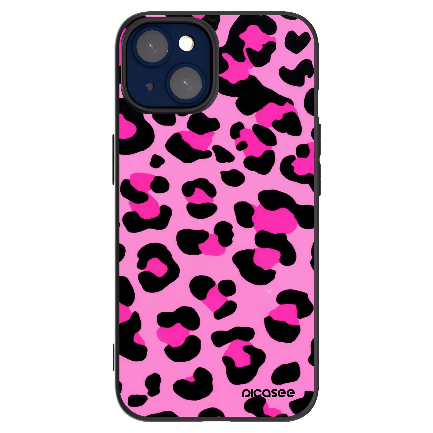 Picasee Μαύρη θήκη σιλικόνης για Apple iPhone 14 - Pink Tiger
