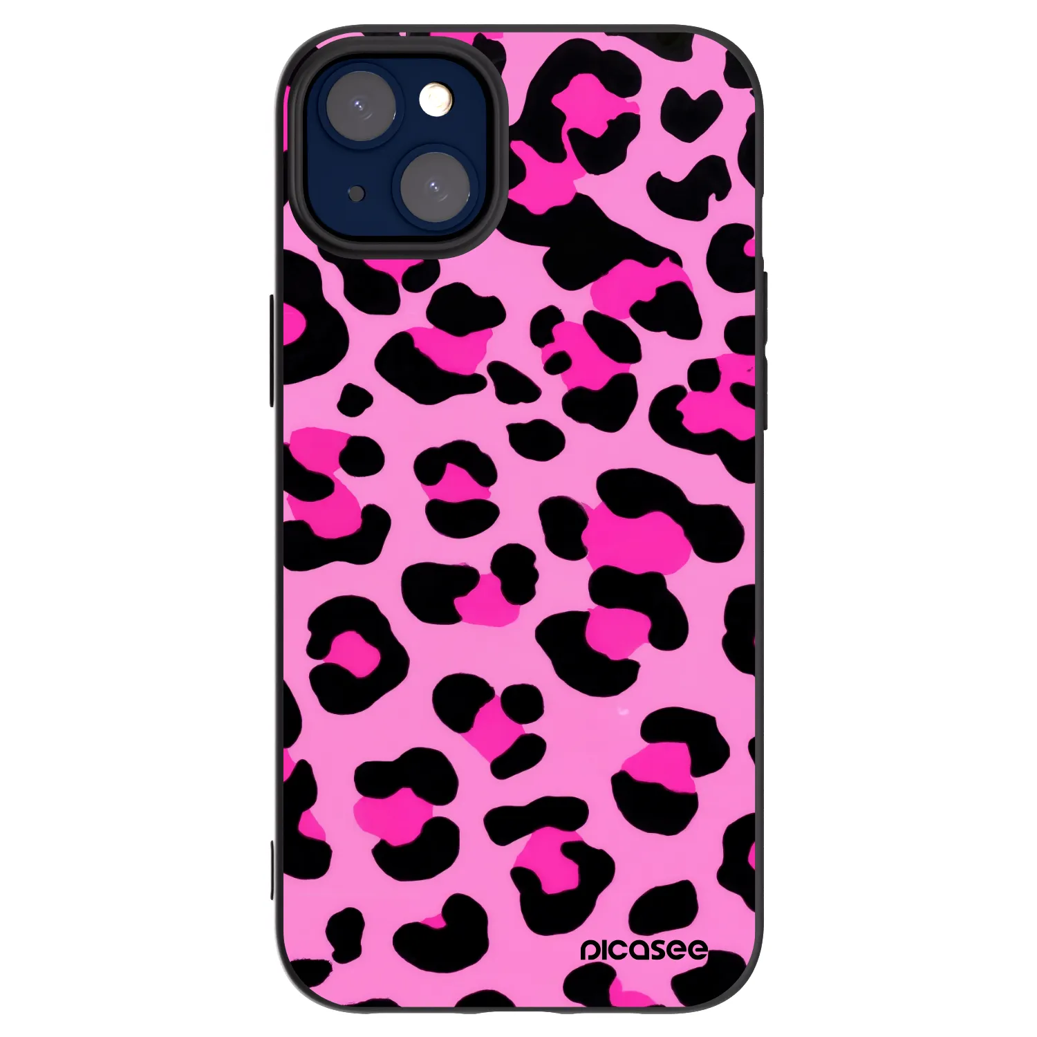 Picasee Μαύρη θήκη σιλικόνης για Apple iPhone 14 Plus - Pink Tiger